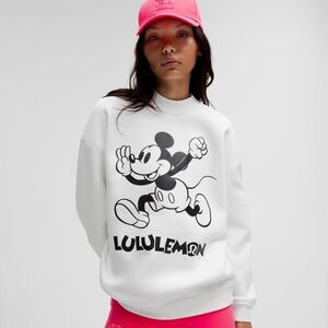 Sold Out NWT Lululemon Disney Mickey Mouse White Crewneck Women’s Sweatshirt